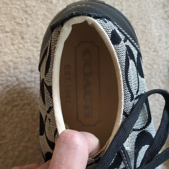 Coach Shoes, Size 7. Worn A Few Times. Canvas, Leather & Rubber. - Picture 2 of 7